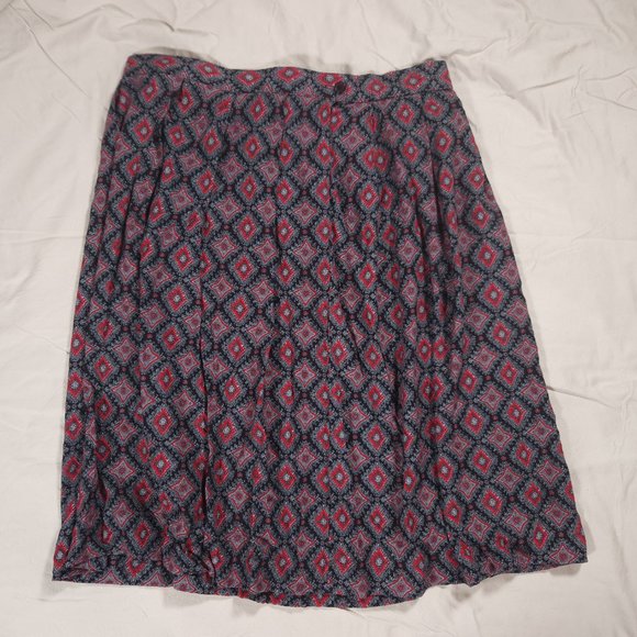 Koret Dresses & Skirts - Koret Geometric Diamonds Skirt Womens Sz 20 Pleats Button Side Pocket USA